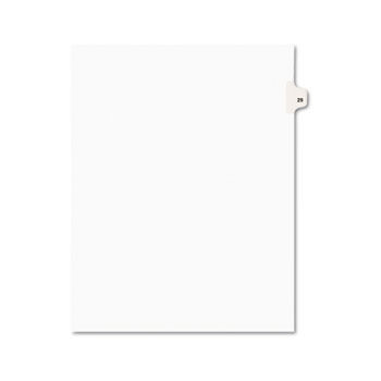 Avery-Style Legal Side Tab Divider, Title: 29, Letter, White, 25/Pack