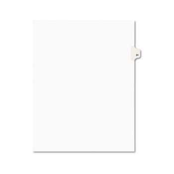 Avery-Style Legal Side Tab Divider, Title: 31, Letter, White, 25/Pack
