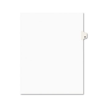 Avery-Style Legal Side Tab Divider, Title: 32, Letter, White, 25/Pack
