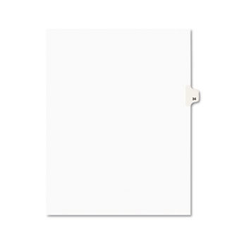 Avery-Style Legal Side Tab Divider, Title: 34, Letter, White, 25/Pack