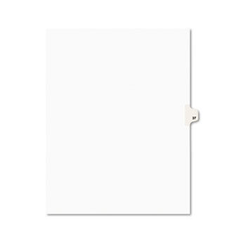 Avery-Style Legal Side Tab Divider, Title: 37, Letter, White, 25/Pack