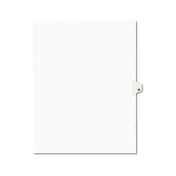 Avery-Style Legal Side Tab Divider, Title: 38, Letter, White, 25/Pack