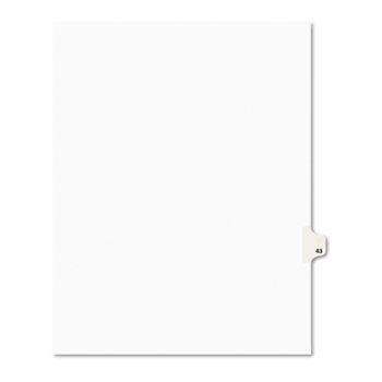 Avery-Style Legal Side Tab Divider, Title: 43, Letter, White, 25/Pack