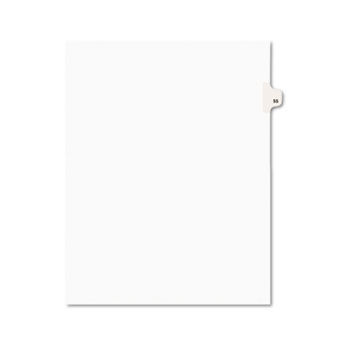Avery-Style Legal Side Tab Divider, Title: 55, Letter, White, 25/Pack