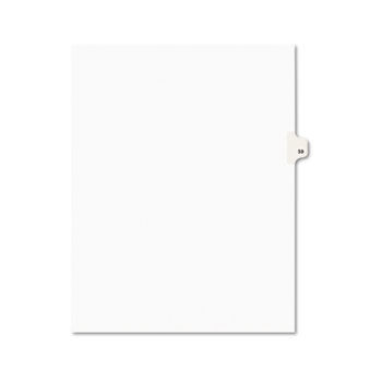Avery-Style Legal Side Tab Divider, Title: 59, Letter, White, 25/Pack