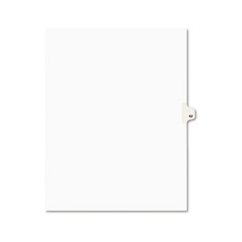 Avery-Style Legal Side Tab Divider, Title: 62, Letter, White, 25/Pack