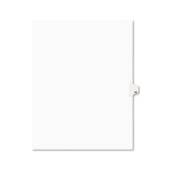 Avery-Style Legal Side Tab Divider, Title: 64, Letter, White, 25/Pack