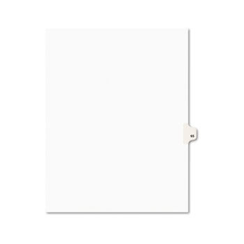 Avery-Style Legal Side Tab Divider, Title: 65, Letter, White, 25/Pack