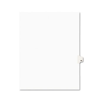 Avery-Style Legal Side Tab Divider, Title: 66, Letter, White, 25/Pack