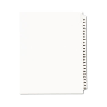 Avery-Style Legal Side Tab Divider, Title: 326-350, Letter, White, 1 Set