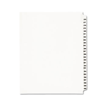 Avery-Style Legal Side Tab Divider, Title: 376-400, Letter, White, 1 Set