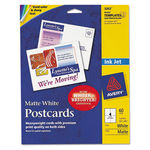 Postcards for Inkjet Printers, 4-1/4 x 5-1/2, Matte White, 4/Sheet, 60/Box