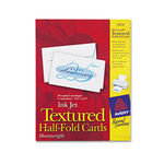 Textured Half-Fold Greeting Cards, Inkjet, 5-1/2 x 8-1/2, Wht, 30/Bx w/Envelopes