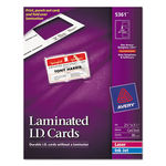 Laminated Laser/Inkjet ID Cards, 2 x 3 1/4, White, 30/Box