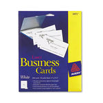 Two-Side Printable Business Cards, Laser, 2 x 3-1/2, White, Uncoated, 250/Pack