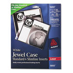 Laser CD/DVD Jewel Case Inserts, Matte White, 20/Pack