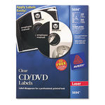 Laser CD/DVD Labels, Glossy Clear, 40/Pack