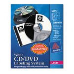 CD/DVD Design Kit, Matte White, 40 Laser Labels and 10 Inserts