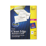 Two-Side Printable Clean Edge Business Cards, Laser, 2 x 3-1/2, Ivory, 200/Pack