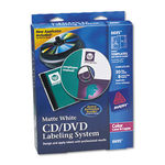 CD/DVD Design Kit, Matte White, 30 Laser Labels and 8 Inserts