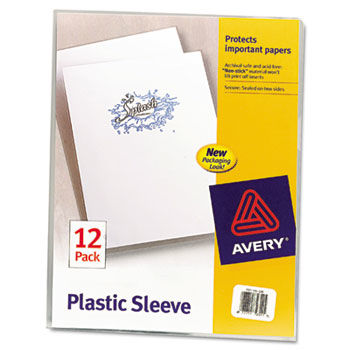 Clear Polypropylene Plastic Sleeves, Letter, 12/Pack