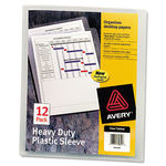 Heavy-Duty Plastic Sleeves, Letter, Polypropylene, Clear, 12/Pack