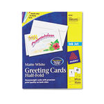 Half-Fold Greeting Cards, Inkjet, 5-1/2 x 8-1/2, Matte White, 30/Box w/Envelopes