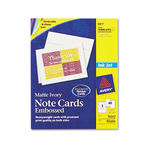 Embossed Note Cards, Inkjet, 4-1/4 x 5-1/2, Matte Ivory, 60/Pk w/Envelopes
