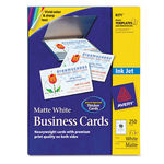 Two-Side Printable Business Cards, Inkjet, 2 x 3-1/2, White, Matte, 250/Pack