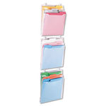 Transparent Three Pocket Panel Wall Organizers, Letter, Clear