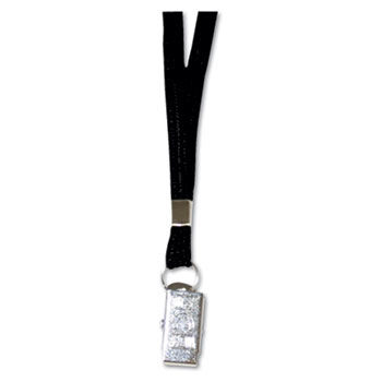 Deluxe Lanyards, Clip Style, 36"" Long, Black, 24/Box