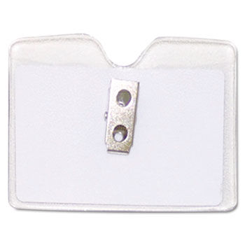 Security ID Badge Holder, Horizontal, 3 1/2w x 2 1/2h, Clear, 50/Box