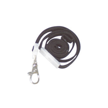 Deluxe Safety Lanyards, Lobster Claw Hook Style, 36"" Long, Black, 24/Box
