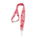 Preprinted Quick ID Lanyards, J-Hook Style, 36"" Long, Visitor, Red, 5/Pack