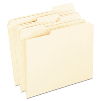 Reinforced Top Tab File Folders, 11 point Kraft, 1/3 Cut, Letter, 100/Box