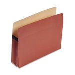 100% Recycled Paper, Expansion File Pocket, 5 1/4"" Expansion, Letter, Red Fiber