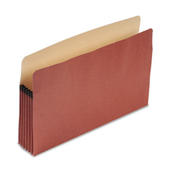100% Recycled Paper, Expansion File Pocket, 5 1/4"" Expansion, Legal, Red Fiber