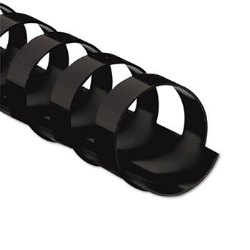 Plastic Comb Bindings, 1/2"" Diameter, 90 Sheet Capacity, Black, 25 Combs/Pack