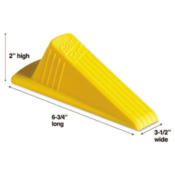 Giant Foot Doorstop, No-Slip Rubber Wedge, 3-1/2w x 6-3/4d x 2h, Safety Yellow