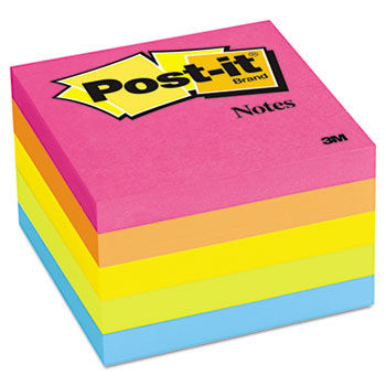 Original Pads in Neon Colors, 3 x 3, Five Neon Colors, 5 100 Sheet Pads/Pack
