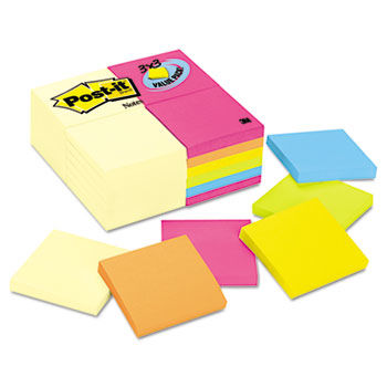 3 x 3, Canary Yellow, Aquatic, Ultra, 24 100-Sheet Pads/Pack
