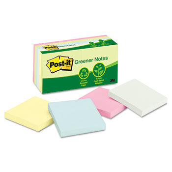 Recycled Pastel Notes, 3 x 3, Sunwashed Pier, 12 100-Sheet Pads/Pack