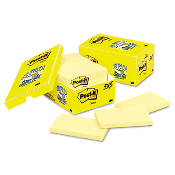 Cabinet Pack, 3 x 5, Canary Yellow, 18 90-Sheet Pads/Pack