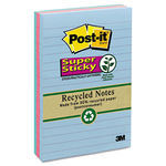 Super Sticky Notes, 4 x 6, Lined, 3 Tropic Breeze Colors, 3 90-Sheet Pads/Pack