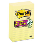Super Sticky Notes, 4 x 6, Lined, Canary Yellow, 5 90-Sheet Pads/Pack