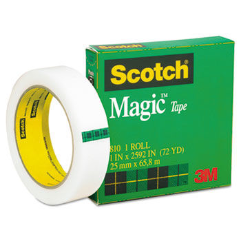 Magic Office Tape, 1"" x 72yds, 3"" Core, Clear