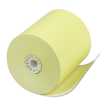 Single-Ply Thermal Cash Register/POS Rolls, 3-1/8"" x 230 ft., Canary, 50/Ctn
