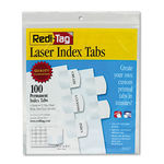 Laser Printable Index Tabs, 1 1/8 Inch, White, 100/Pack