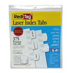 Laser Printable Index Tabs, 1 1/8 x 1 1/4, White, 375/Pack