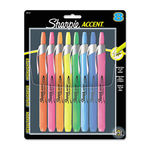 Accent Retractable Highlighters, Chisel Tip, Assorted Colors, 8/Set